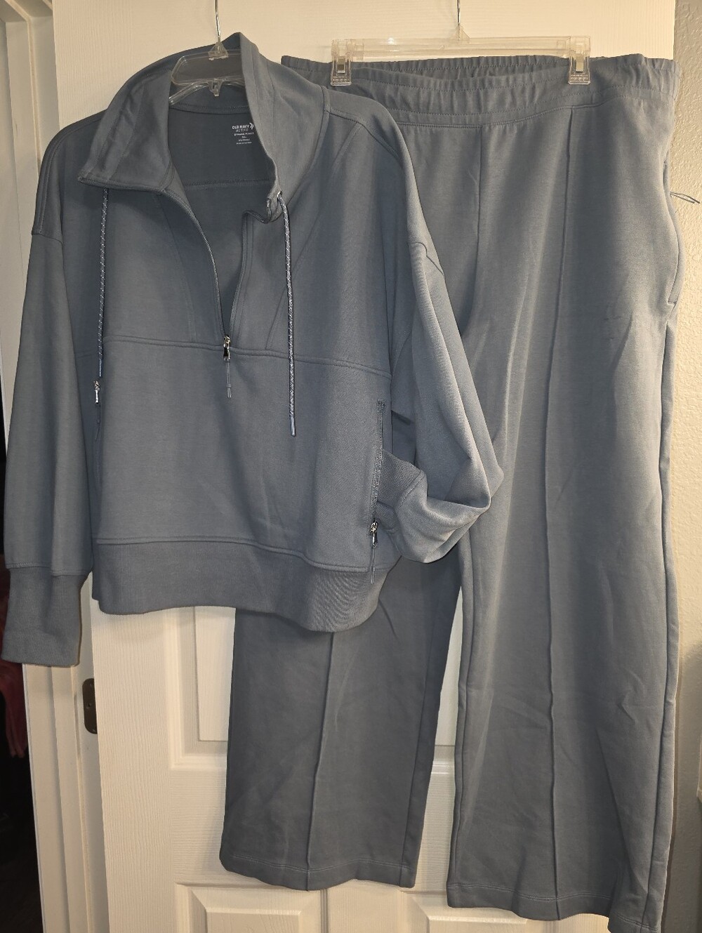 Old Navy Dynamic Fleece Half Zip Sweatshirt & High Rise Wide Leg Pant Set XL XXL